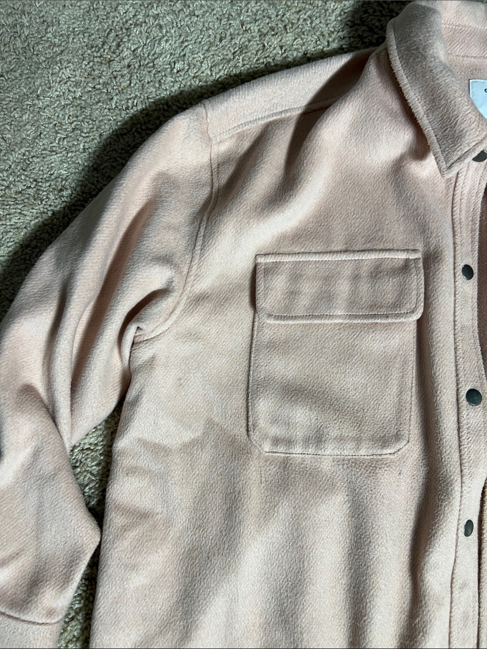 Old Navy Light Pink Button-Front Shacket - Picture 2 of 6
